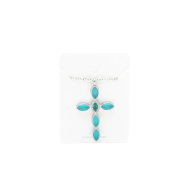 COLLAR ZO15374N PLATEADO VERDE ACERO INOXIDABLE E31