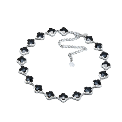 COLLAR ZO13110N PLATEADO NEGRO ACERO INOXIDABLE E47
