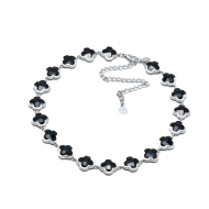 COLLAR ZO13110N PLATEADO NEGRO ACERO INOXIDABLE E47