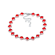 COLLAR ZO13110N PLATEADO ROJO ACERO INOXIDABLE E47