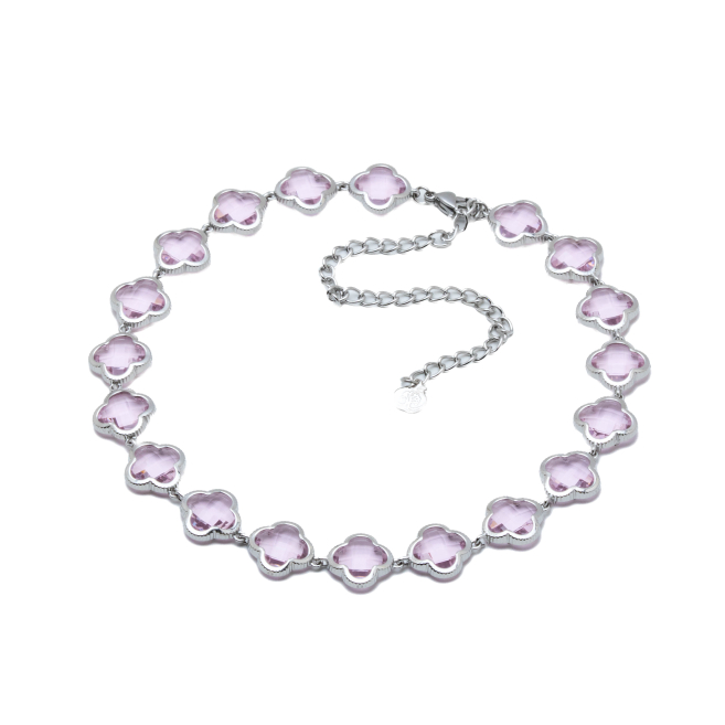 COLLAR ZO13110N PLATEADO ROSA ACERO INOXIDABLE E47