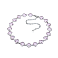 COLLAR ZO13110N PLATEADO ROSA ACERO INOXIDABLE E47
