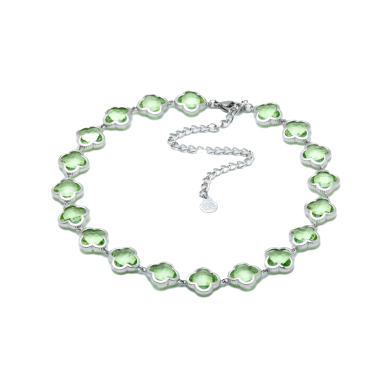 COLLAR ZO13110N PLATEADO VERDE ACERO INOXIDABLE E47