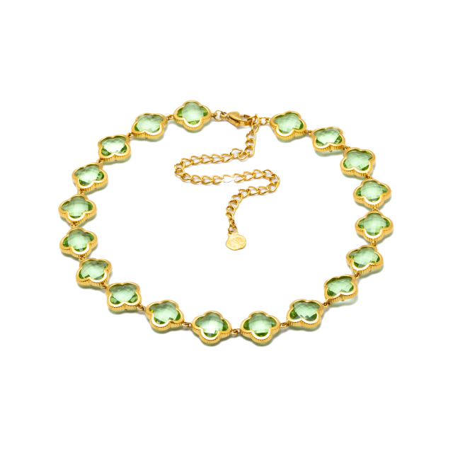 COLLAR ZO13110N DORADO VERDE ACERO INOXIDABLE E47