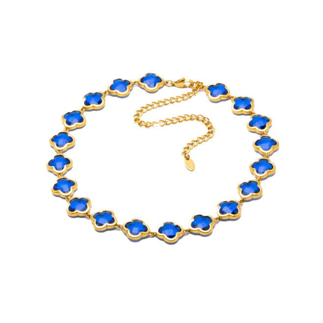 COLLAR ZO13110N DORADO AZUL ACERO INOXIDABLE E47
