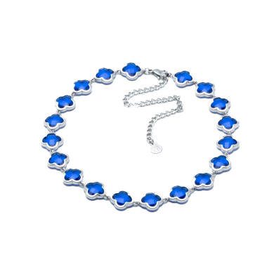 COLLAR ZO13110N PLATEADO AZUL ACERO INOXIDABLE E47