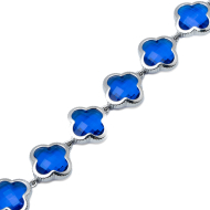 COLLAR ZO13110N PLATEADO AZUL ACERO INOXIDABLE E47
