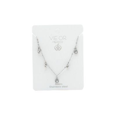 COLLAR ZO14915N PLATEADO ACERO INOXIDABLE E26