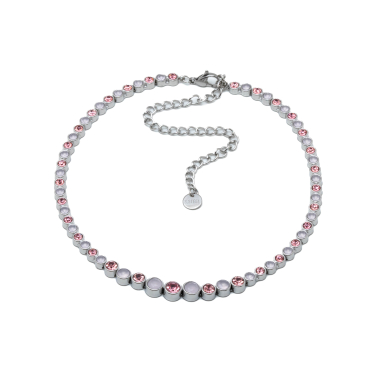 COLLAR ZO15785N PLATEADO ROSA ACERO INOXIDABLE E43