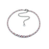 COLLAR ZO15785N PLATEADO ROSA ACERO INOXIDABLE E43
