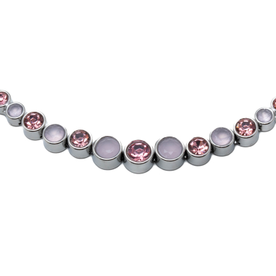 COLLAR ZO15785N PLATEADO ROSA ACERO INOXIDABLE E43