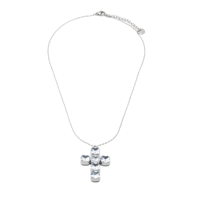 COLLAR ZO15235N PLATEADO BLANCO ACERO INOXIDABLE E31