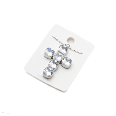 COLLAR ZO15235N PLATEADO BLANCO ACERO INOXIDABLE E31