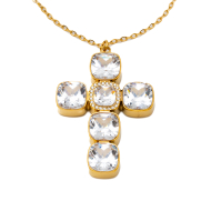COLLAR ZO15235N DORADO BLANCO ACERO INOXIDABLE E31