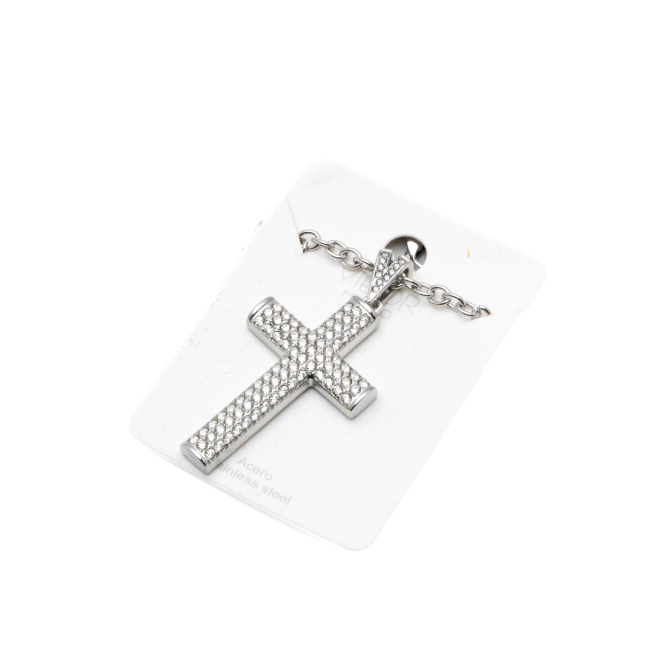 COLLAR ZO15895N PLATEADO ACERO INOXIDABLE 2D32