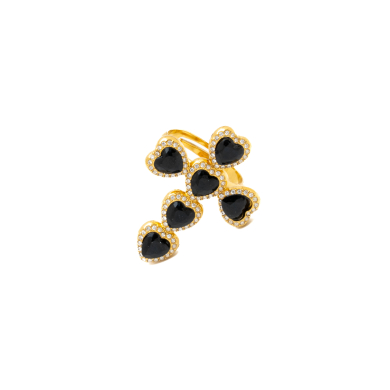 ANILLO ZO15121R DORADO NEGRO ACERO INOXIDABLE