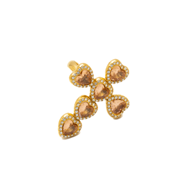 ANILLO ZO15121R DORADO BEIG ACERO INOXIDABLE