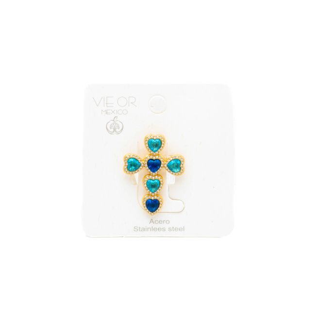 ANILLO ZO15121R DORADO AZUL ACERO INOXIDABLE A110