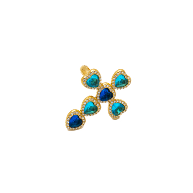ANILLO ZO15121R DORADO AZUL ACERO INOXIDABLE