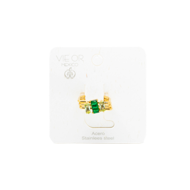 ANILLO ZO15469R DORADO VERDE ACERO INOXIDABLE A38