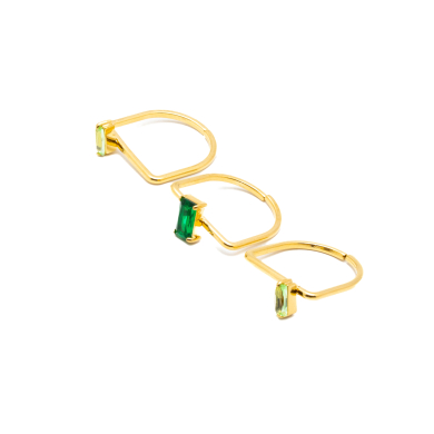 ANILLO ZO15469R DORADO VERDE ACERO INOXIDABLE A38