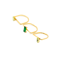 ANILLO ZO15469R DORADO VERDE ACERO INOXIDABLE A38