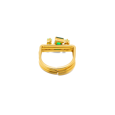 ANILLO ZO15469R DORADO VERDE ACERO INOXIDABLE A38