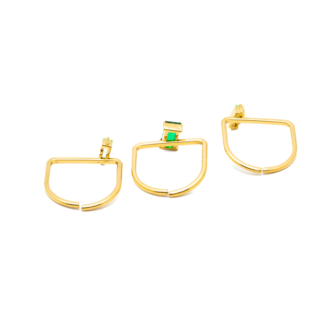 ANILLO ZO15469R DORADO VERDE ACERO INOXIDABLE A38