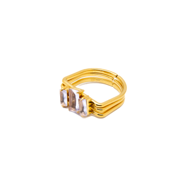 ANILLO ZO15469R DORADO LILA ACERO INOXIDABLE