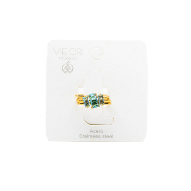 ANILLO ZO15469R DORADO AZUL ACERO INOXIDABLE A38