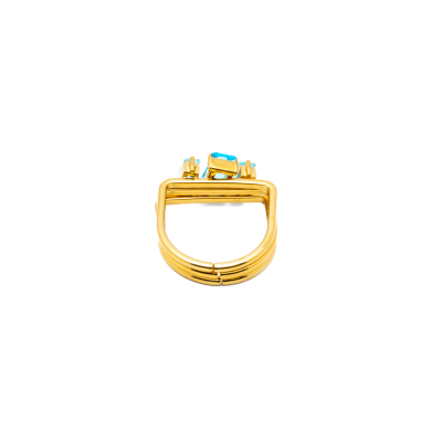 ANILLO ZO15469R DORADO AZUL ACERO INOXIDABLE A38