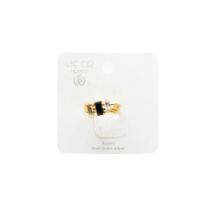 ANILLO ZO15469R DORADO BLANCO/NEGRO ACERO INOXIDABLE A38