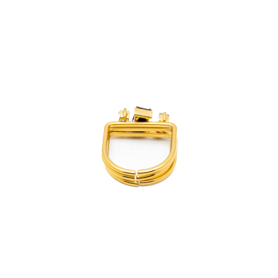 ANILLO ZO15469R DORADO BLANCO/NEGRO ACERO INOXIDABLE A38