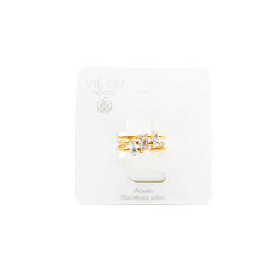 ANILLO ZO15469R DORADO BLANCO ACERO INOXIDABLE A38