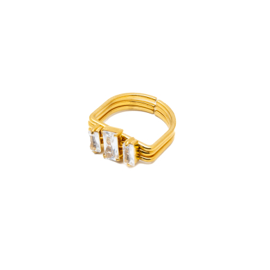ANILLO ZO15469R DORADO BLANCO ACERO INOXIDABLE