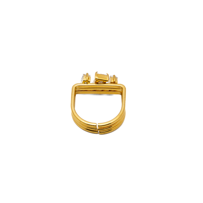 ANILLO ZO15469R DORADO BLANCO ACERO INOXIDABLE A38