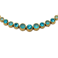 COLLAR ZO15785N PLATEADO VERDE ACERO INOXIDABLE E43