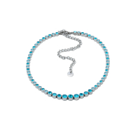 COLLAR ZO15785N PLATEADO AZUL ACERO INOXIDABLE E43