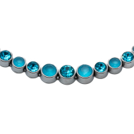 COLLAR ZO15785N PLATEADO AZUL ACERO INOXIDABLE E43
