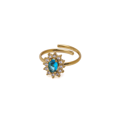ANILLO ZO15930R DORADO AZUL ACERO INOXIDABLE