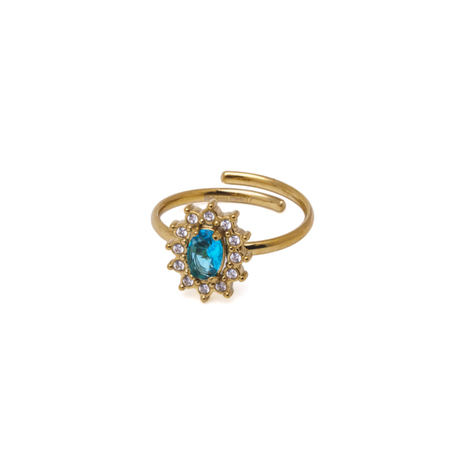 ANILLO ZO15930R DORADO AZUL ACERO INOXIDABLE A310