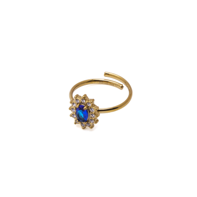 ANILLO ZO15930R DORADO AZUL ACERO INOXIDABLE