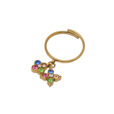 ANILLO ZO15101R DORADO MULTICOLOR ACERO INOXIDABLE