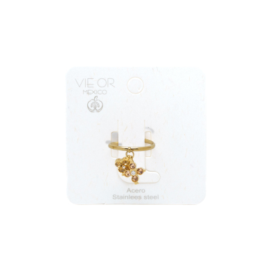 ANILLO ZO15101R DORADO BEIG ACERO INOXIDABLE A110