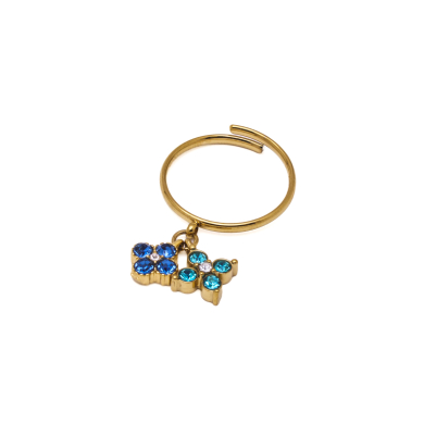 ANILLO ZO15101R DORADO AZUL ACERO INOXIDABLE