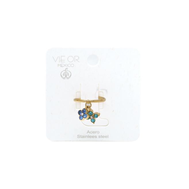 ANILLO ZO15101R DORADO AZUL ACERO INOXIDABLE A110