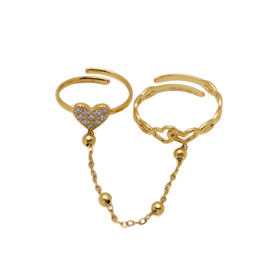 ANILLO ZO15913R DORADO ACERO INOXIDABLE