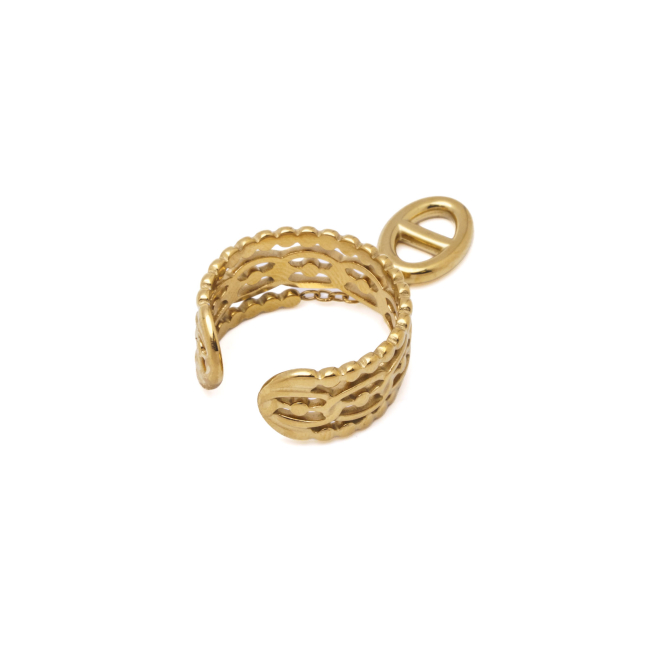ANILLO ZO15672R DORADO ACERO INOXIDABLE A35