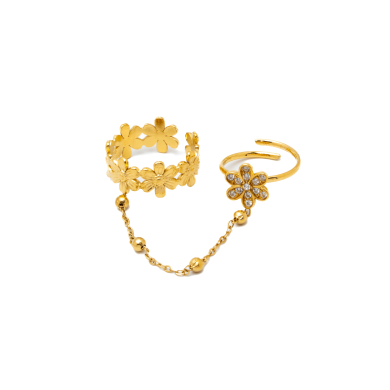 ANILLO ZO15914R DORADO ACERO INOXIDABLE