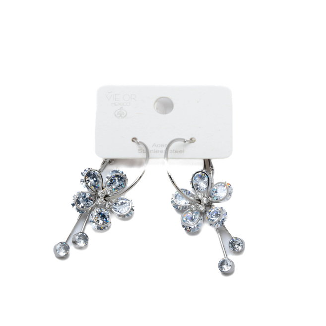 ARETES ZO12375E PLATEADO ACERO INOXIDABLE F21